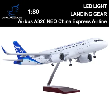 1/80 Mēroga 47CM Lidmašīna Airbus A320 NEO Ķīna Express Aviokompāniju, Modelis šasijas Pieaugušo Dāvanas Pieaugušo Plaknes Rotaļlietas pasažieru lidmašīna Parādīt
