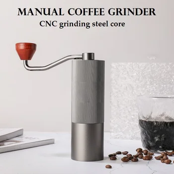 2023 Jaunu Karstā Pārdošanas Manuāla Kafijas Dzirnaviņas Ar Roku Regulējams Tērauda Core Burr Virtuves Portatīvo Roku Espresso Kafijas Frēzēšanas Instruments
