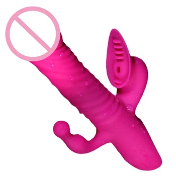 3 In 1 Unisex Vibrators Klitora Stimulācija Nepieredzējis Sprauslas, G-spot Mutvārdu Maksts, Anālais Licking Stretchy Šūpošanos Masturbator Seksa Rotaļlietu