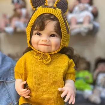 55CM Mīksta un Pilnu Ķermeņa Silikona Atdzimis Toddler Meitene Lelle Raya spilgti Jaundzimušo Bērnu Lelle Elastīgu Sakņojas Matu Augstāka versija