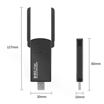 5G Bezvadu Tīkla Karti 1300Mbps Datora USB WIFI Uztvērējs Gigabit Dual-Band Wireless Tīkla Karti, WIFI Adaptador