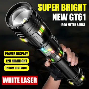 80W LED GT61 High Power Led Lukturi Super Spilgti Uzmanības centrā Taktiskais lukturītis Zoomable Āra Avārijas Kempings Lāpu