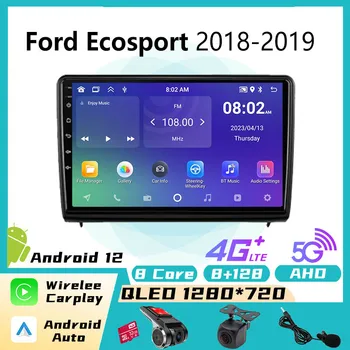 Android Auto Radio Ford Ecosport 2018 - 2019 2 Din 10.1 collu Auto stereo, GPS Navigācijas Multimediju Atskaņotājs, Wifi Autoradio