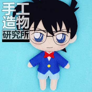 Anime Detective Conan 12cm Mini Keychain Lelle ar rokām Darinātas Rotaļlietas, Plīša Pildījumu Rotaļlieta DIY Lelle Materiāls Iepak Bērniem Dāvanu