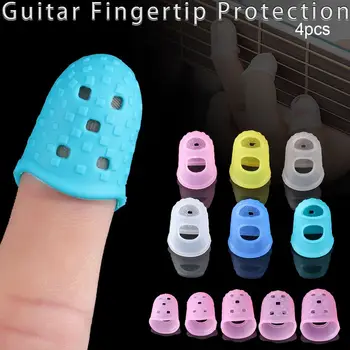Antipain 6 Krāsas Silikona Pirkstu Aizsargi Ģitāras Nospiediet Piederumi Fingerstall Par Ģitāra Havajiešu Ģitāra Pirkstu Aizsardzība