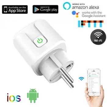 Aubess Smart Kontaktligzdu ES 20A Bezvadu Tālvadības Smart Plug Taimeri ar Kontaktdakšu Balss Kontroles Darbu Ar Alexa, Google Home Tuya Smart Dzīves App