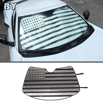 Auto Sānu Logu Saules Ēnā UV Aizsardzība Saulessargs Vējstikla Amerikāņu Karogu Vāks Corvette C8 2020-2023 Saules Aizkars