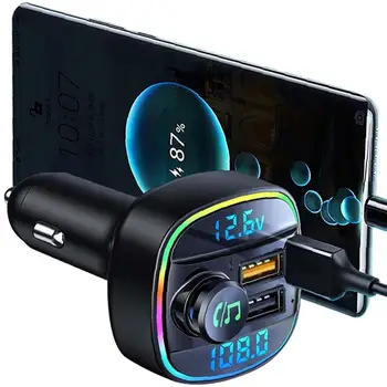 Automašīnas Adapteris Radio Raidītājs Auto Bezvadu Adapteris Ar USB C Ostas 5.0 FM Raidītāju Auto Bezvadu Mūzikas Atskaņotājs FM