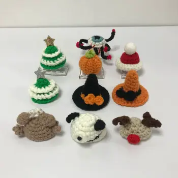 DIY Roku darbs Tamborēšanas Mini Ziemassvētku Tēmu Maz Pet Svētku Kleita, Cepure, Tāpat Maz Kāmja