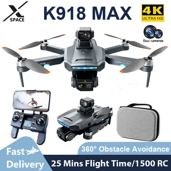 Dūkoņa K918 MAX 4K IZŠĶIRTSPĒJAS Dual Kameras GPS RC Ar Šķēršļu Izvairīšanās Helikopteru Profesional Brushless Dron RC 1200M Plaknes Bērniem Rotaļlietas