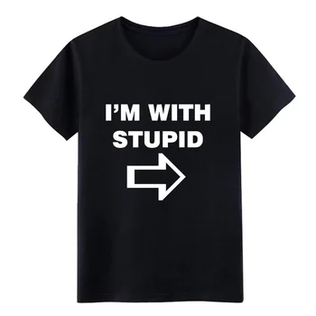 Es Esmu Ar Stulbs T-krekls Vīriešiem Izveidot Īsām Piedurknēm Apkalpes Kakla Jaunums Grafiskais Modes Vasaras Stils Brīvo Tee
