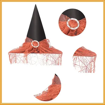 Halloween Raganu Cepure Mežģīņu Plīvurs, Kas Sedz Noslēpumainais Sieviešu Apģērbu Maska Cosplay Kostīmu Jautri Masku Cepures Vednis Klp Halloween Meklēt