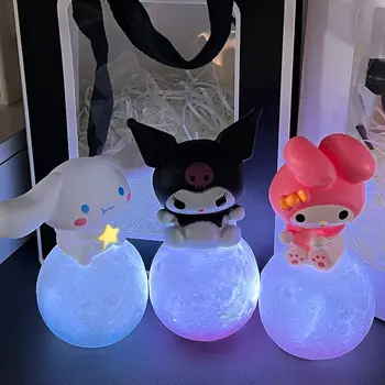 Hello Kitty Sanrio Nakts Gaisma Anime Kuromi Cinnamoroll LED Gaismas Kawaii Guļamistabas Gultas Telpu Dekorēšana Cute Bērnu Kid Dāvanas