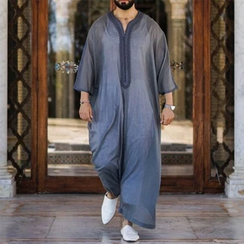 Jauno Modes Dubajas Gadījuma Kaftan Drēbes Musulmaņu Apģērbu, Kleitas Abaya Krekls Mens