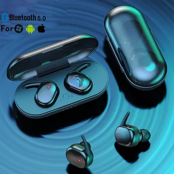 Jaunu TWS Bluetooth Austiņas 5.0 Taisnība Bezvadu Austiņas In-ear Brīvroku Austiņas Sporta Earbuds Ar Uzlādes Lodziņā Viedtālrunis