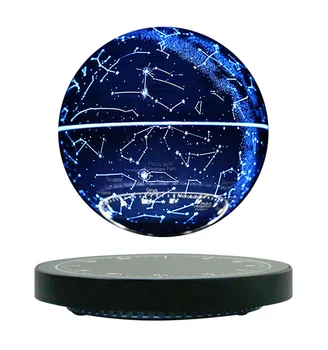 Jaunums 3D Druka LED Nakts Gaisma Radošo Magnētiskā Levitation zem zvaigžņotās debess Sfēras Slīpums Rotējošo Atmosphereesk Lukturi Dāvana