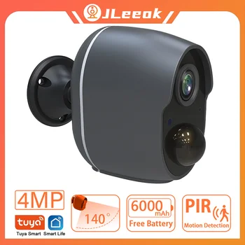 JLeeok 4MP WIFI Kameru PIR Kustības detektors Iebūvēts Akumulators Mājas Drošības Novērošanas Kameras IS Nakts Redzamības Tuya Smart