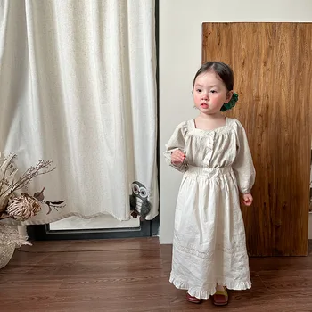 Korejas Baby Meiteņu Blūzes Krekls Princese Mežģīņu Krekls Bērniem Apģērbi Meitenēm garām piedurknēm tīrtoņa Krāsas Jaciņa Meitenēm Apģērbi