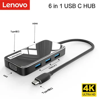 Lenovo Oriģinālo USB Type C centrs, lai Vairāku USB 3.0, HDMI, SD/TF Card Reader Adapteris Doks iPad Pro 12.9 11 2020 2021 Portu Sadalītājs