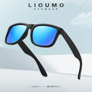 LIOUMO 2023 Brand Classic Laukumā Polarizētās Saulesbrilles, Vīriešu Braukšanas Brilles UV400 Spogulis Zilā Toņos Unisex zonnebril dames