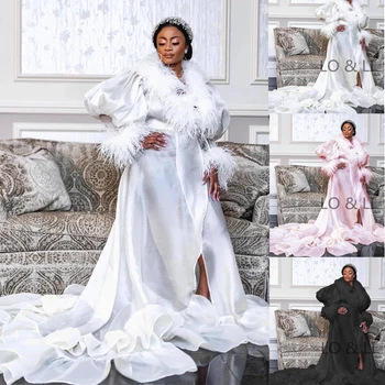 LO&LI ir 2021. Elegants Šifons Kažokādas Ar Līgavas Ilgi Drēbes Sievietēm, Kāzu Set Peldmētelis Dzimšanas dienu Naktskrekls Grūtniecēm Fotogrāfija Pasūtījuma