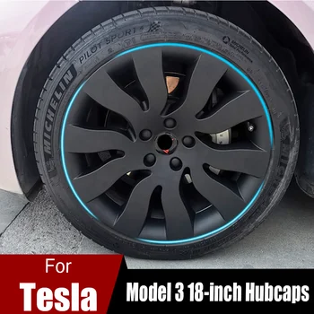 Par Tesla Model 3 Riteņu Pārsegi 18inch Modeli, Trīs Versija Darbības dekoratīvie diski 18 Collas Rumbas Vāciņu Nomaiņa Wheelhub Aizsardzība