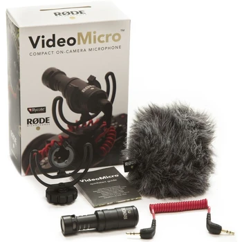 Rode VideoMicro saspiest-Kameras Ierakstīšanas Mikrofons priekš Canon, Nikon Lumix Sony DJI Osmo DSLR Kameras Microfone