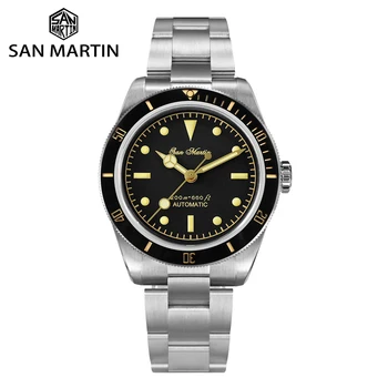 San Martin Jaunu 38mm 6200 Diver Watch Classic Retro Stila Vīriešu Skatīties, Automātisko, Mehāniskās Safīra Ūdensizturīgs 200m Gaismas