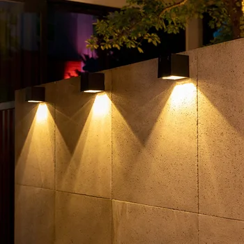 Saules Āra Apgaismojums LED Sienas Ūdensizturīgs Dārza Gaismas Cube Dizainu, Saules Sensors IP65 Waterproof Pagalms, Balkons, Žogu Gaismas