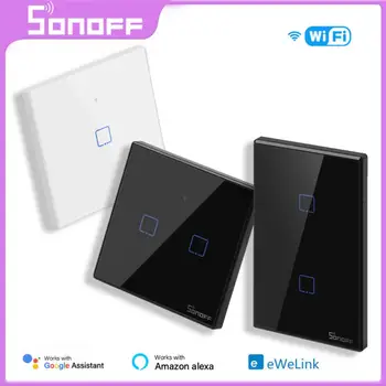 SONOFF TX Wifi Smart Sienas Slēdzi T0 T1 T2 T3 ES ASV LIELBRITĀNIJA 1/2/3Gang Touch Gaismas Slēdzis EWelink APP RF433 Alexa, Google Home