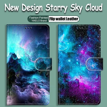Starry Sky Cloud Gadījumā Xiaomi Redmi, Ņemiet vērā, 3S 4A 4 4X Plus 5 5A 6 6A 7 7A 8 8A Pro 8T IET Flip-Ādas Maks uz krāsotiem Capa