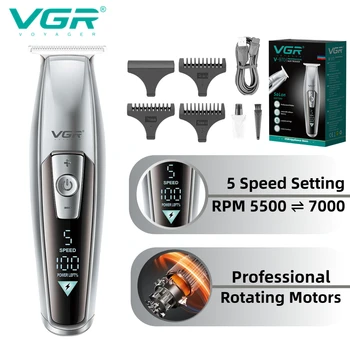 VGR Hair Clipper Piecu ātruma Regulēšana Matu Trimmeri Elektriskie Matu Griešanas Mašīna Profesionālā Frizētava Trimmeris Salons V-970