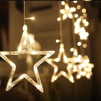 Zvaigzne String Gaismas 2.5 M 138LED Ziemassvētku Pasaku Gaismas Vainags LED Aizkaru Kāzu Mājas Puse, Dzimšanas dienas Apdare