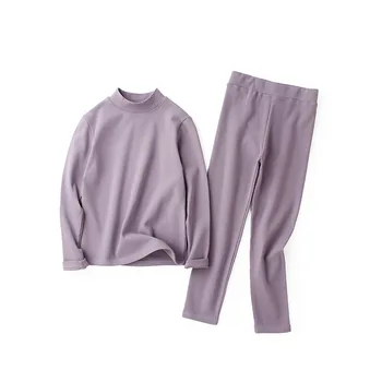Zēni Gilrs Pidžamu ar garām Piedurknēm Apģērbu Komplekts Bērnu Sleepwear 4 6 8 10 12 Gadiem, Bērnu Pidžamas Kašmira Homewear Kostīmi