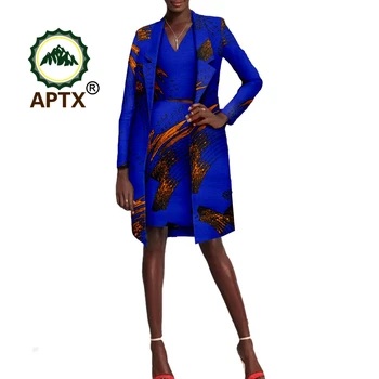 Āfrikas Apģērbs Sievietēm Ankara Drukāt Ilgi, Jaka, Mētelis Kultūraugu Top un Īsi Svārki 3 Gabals, kas Dashiki Sieviešu Kostīmi A722641