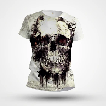 Šausmu T-krekls Jaunu 3D Iespiesti Galvaskausa Modelis ar Īsām Piedurknēm Pielāgota Rūpnīcas Tiešās Pārdošanas 2023 Vasaras Ikdienas Sporta Saspringts Augšu